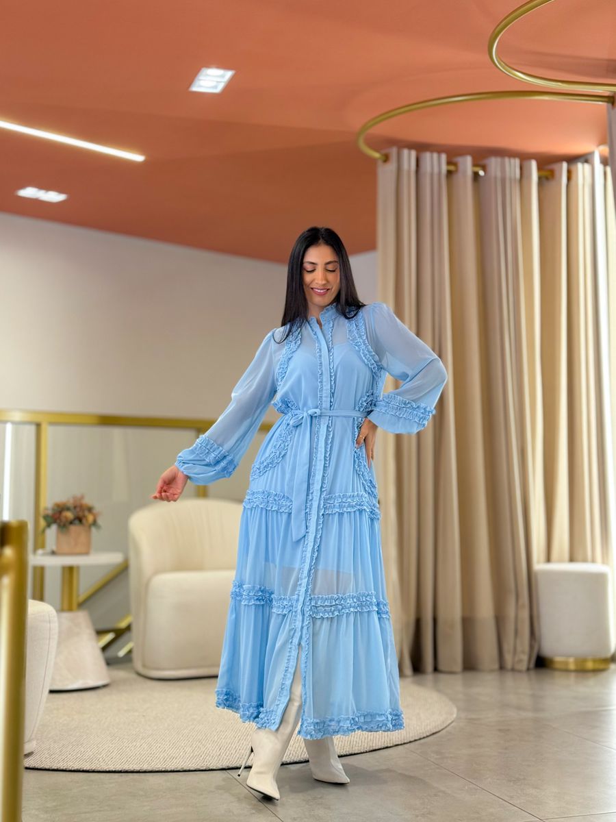 Vestido Noiva Beatriz Azul Bebe