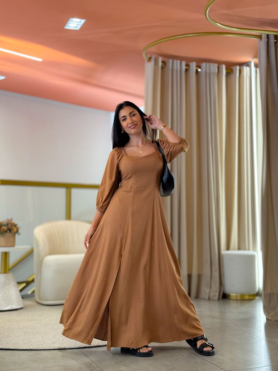 Vestido Simara Caramelo