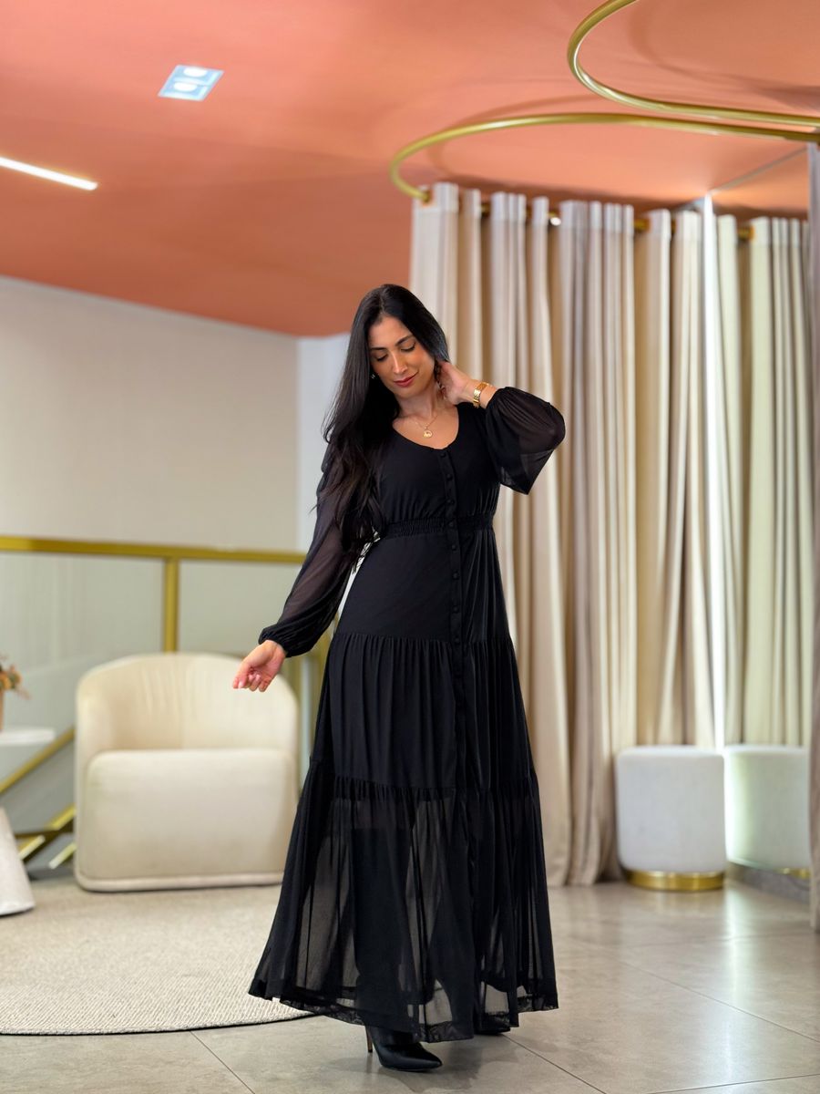 Vestido Valencia Preto