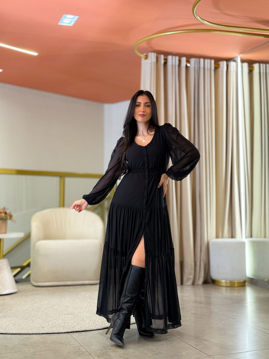 Vestido Valencia Preto