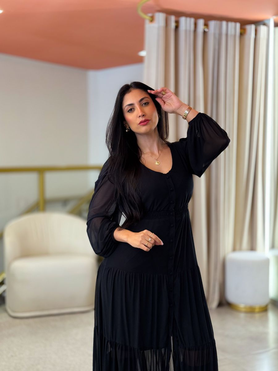 Vestido Valencia Preto