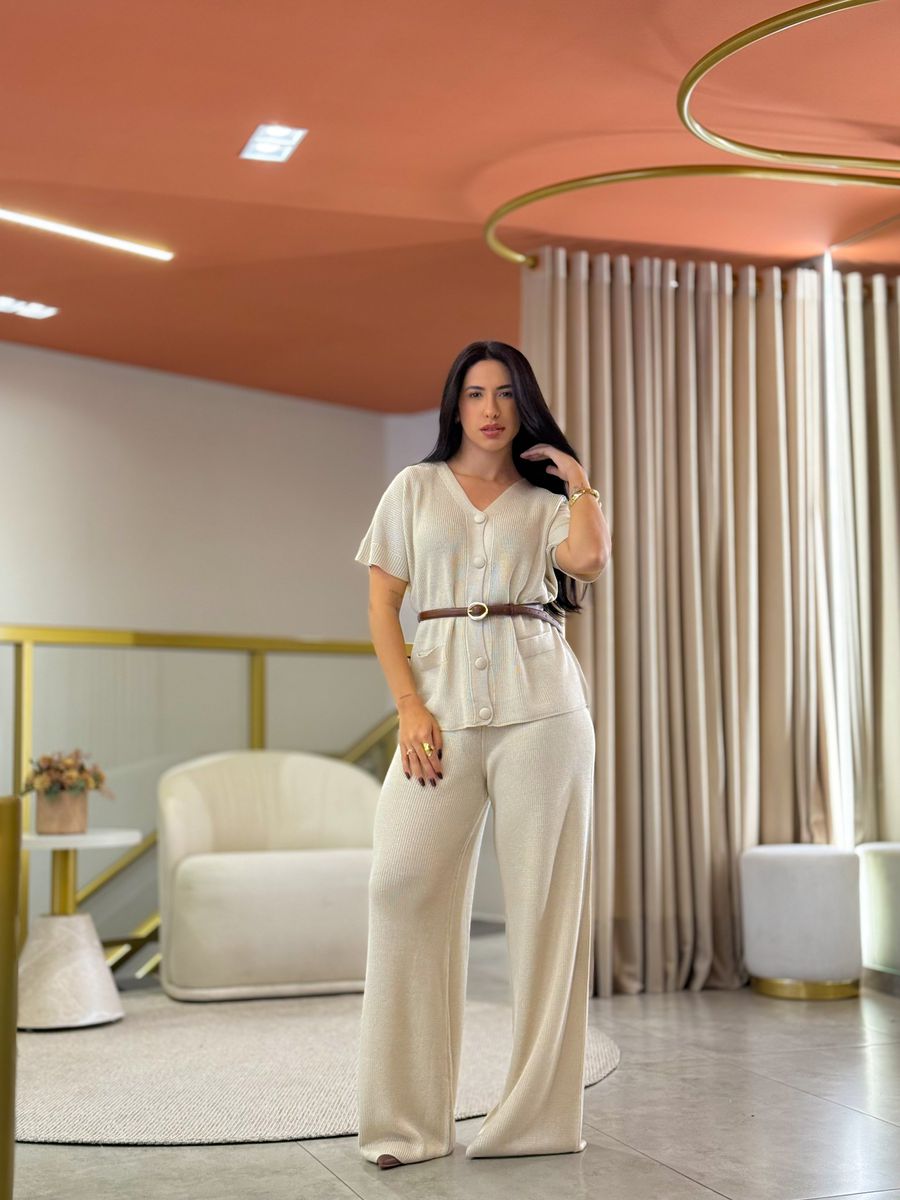 Conjunto Tricot Cleo Creme