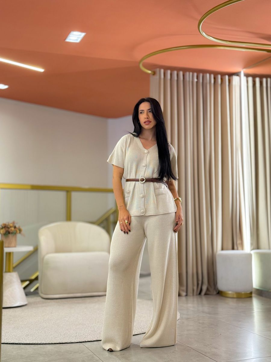 Conjunto Tricot Cleo Creme