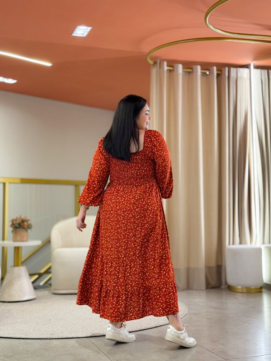 Vestido Bia Terracota Floral