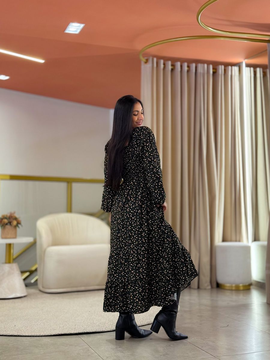 Vestido Bia Preto Floral