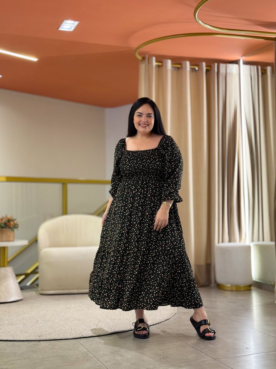 Vestido Bia Preto Floral