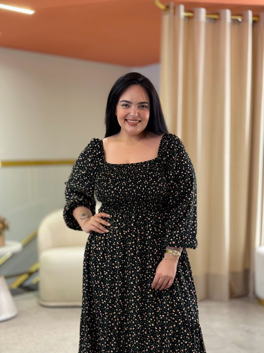 Vestido Bia Preto Floral