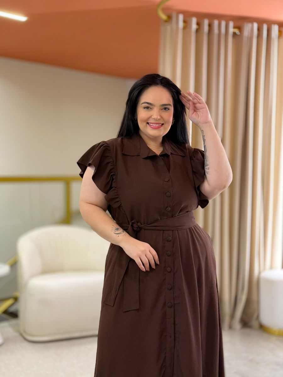 Vestido Liz Plus Café