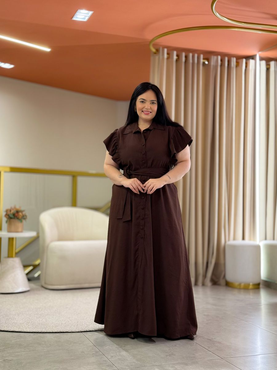 Vestido Liz Plus Café