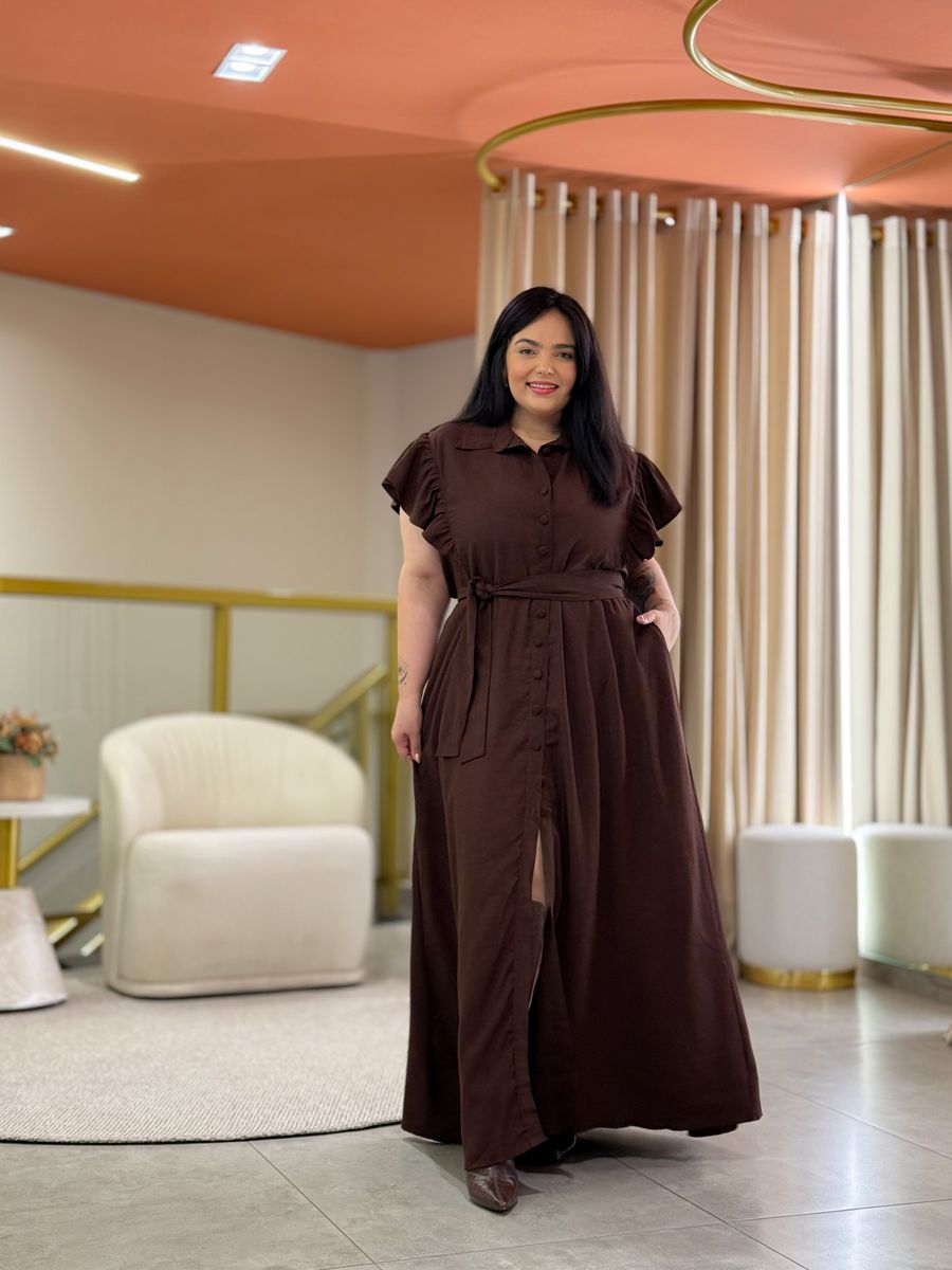 Vestido Liz Plus Café
