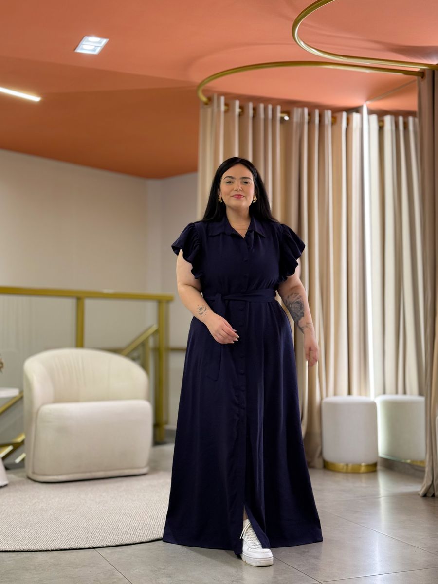 Vestido Liz Plus Azul Marinho