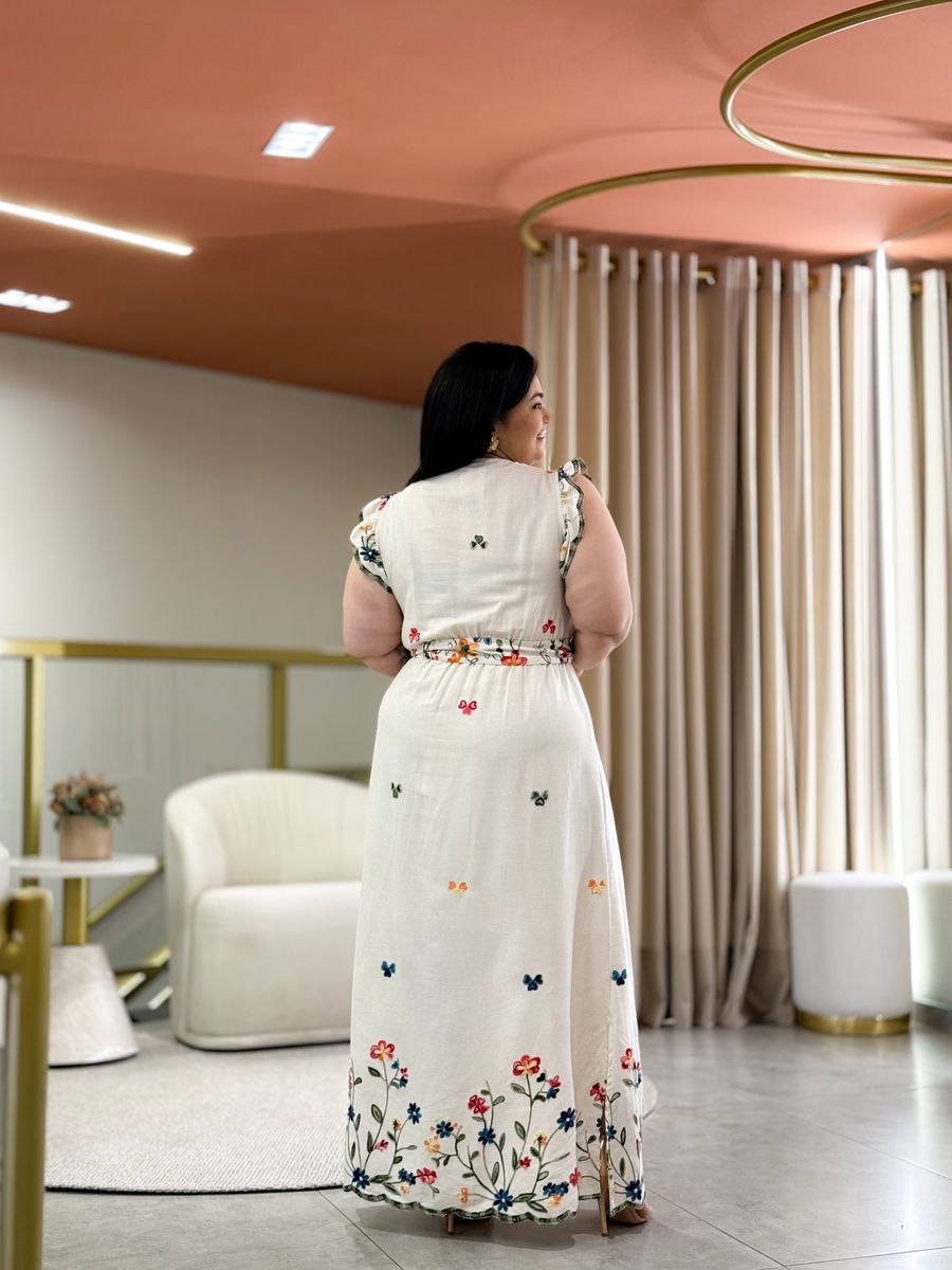 Vestido Plus Tayla Cru Linho