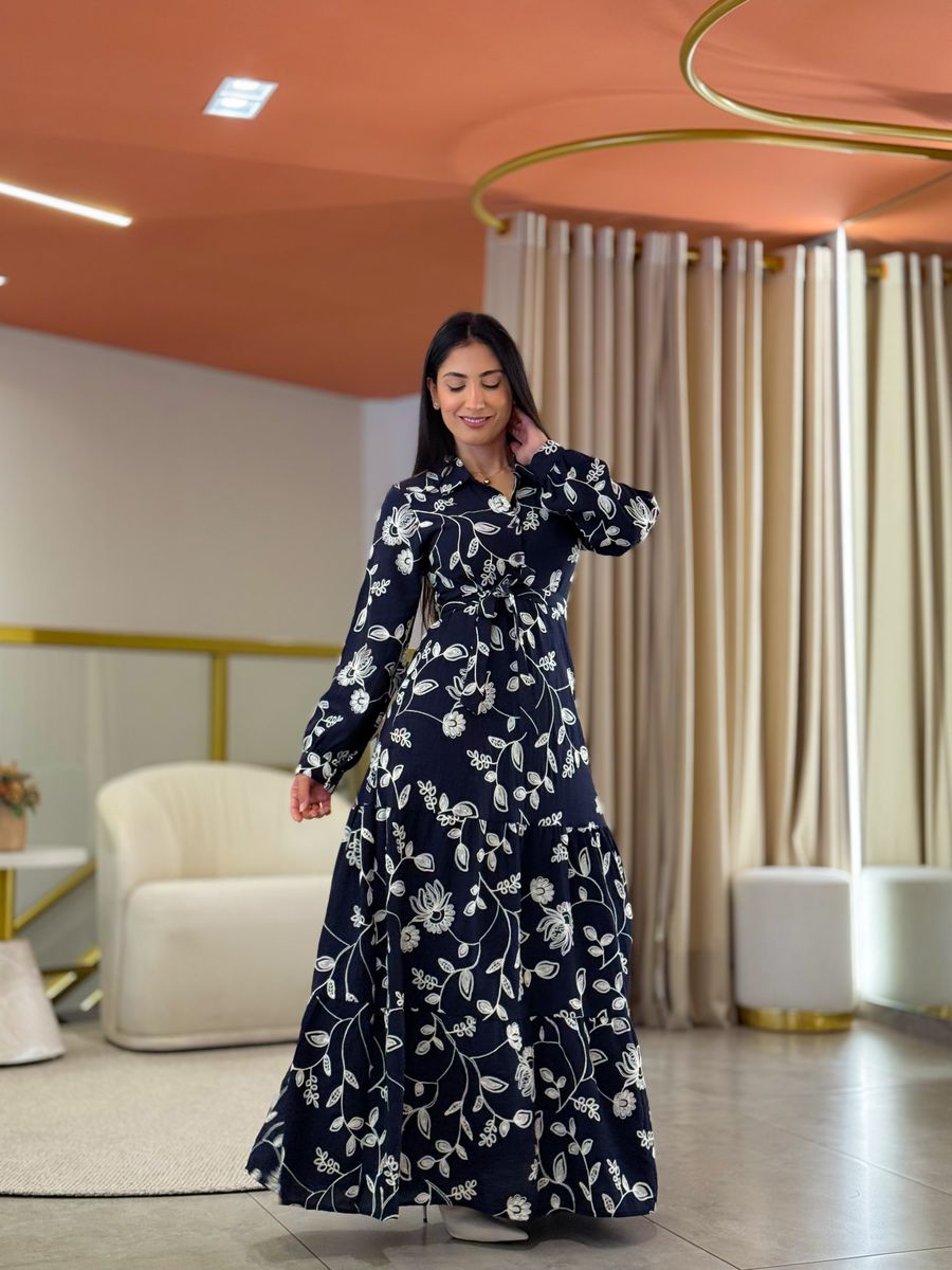 Vestido Valentina Azul Marinho