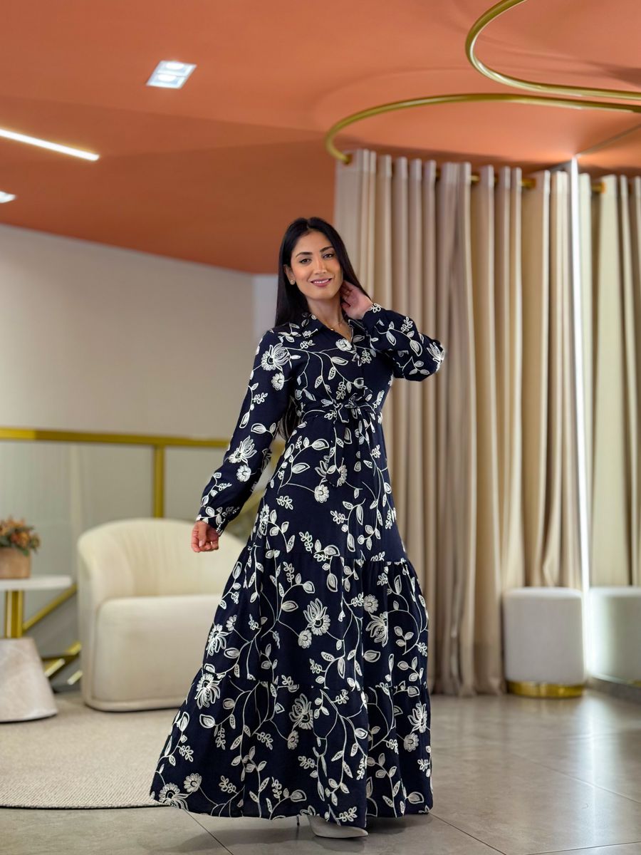 Vestido Valentina Azul Marinho