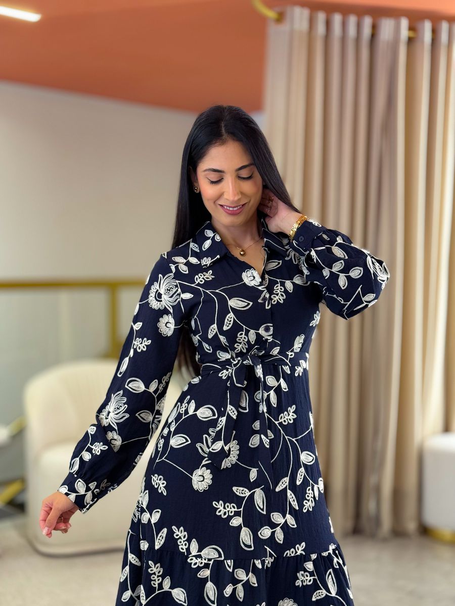 Vestido Valentina Azul Marinho