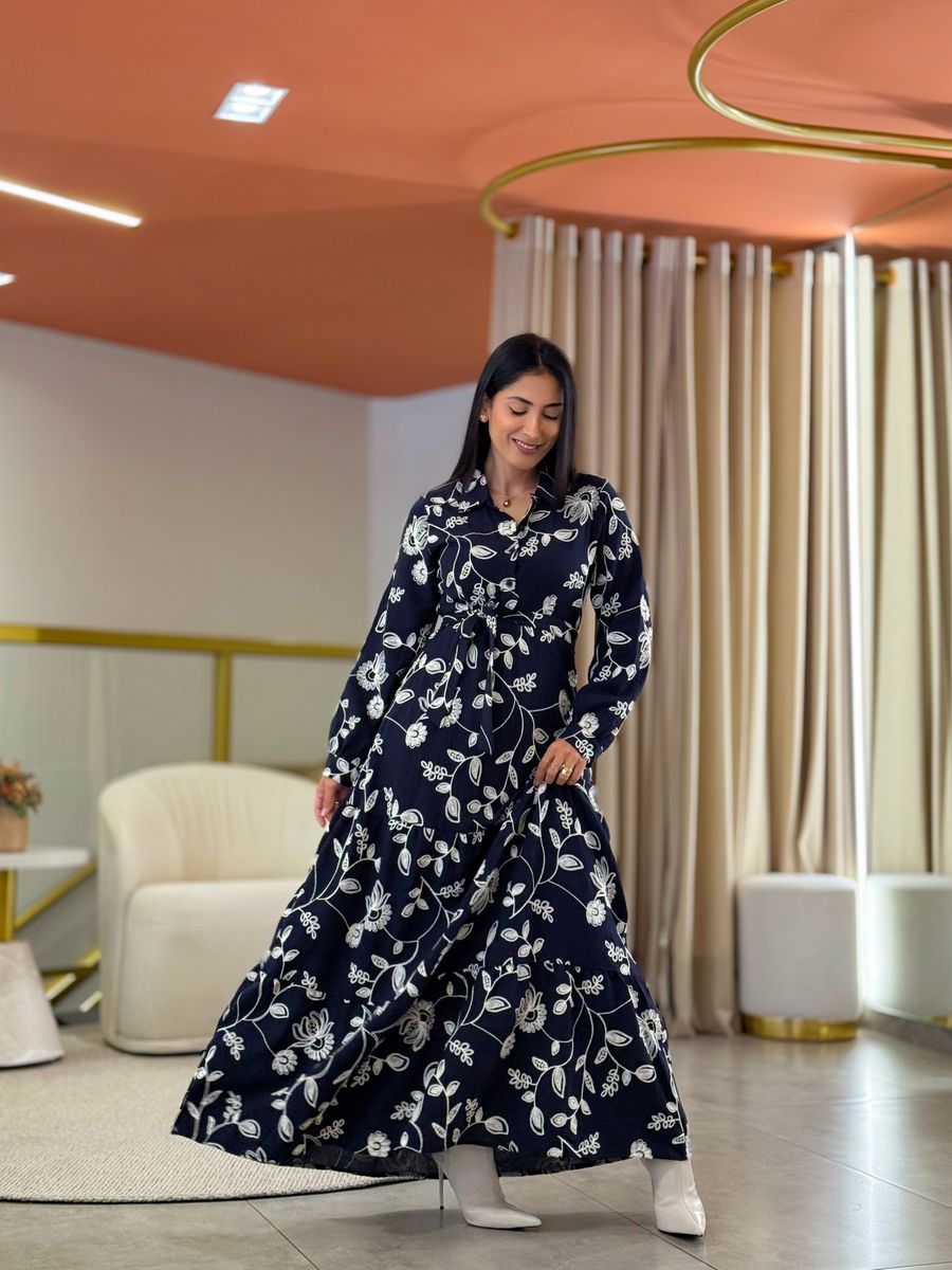 Vestido Valentina Azul Marinho