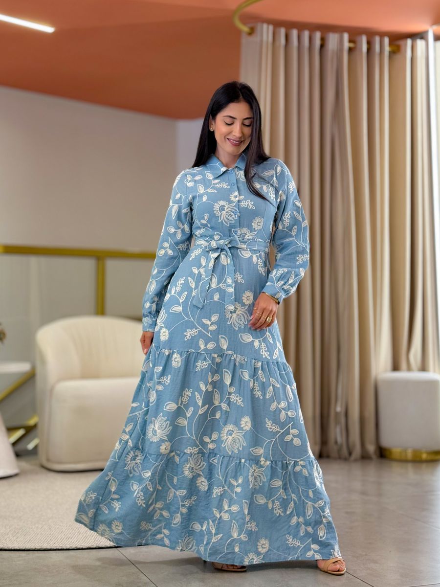 Vestido Valentina Azul Bebe