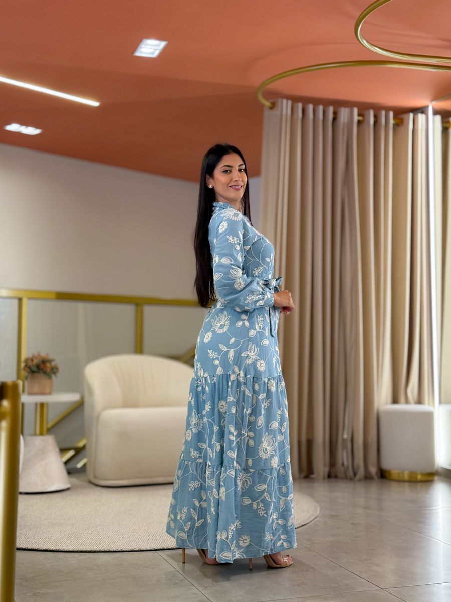 Vestido Valentina Azul Bebe