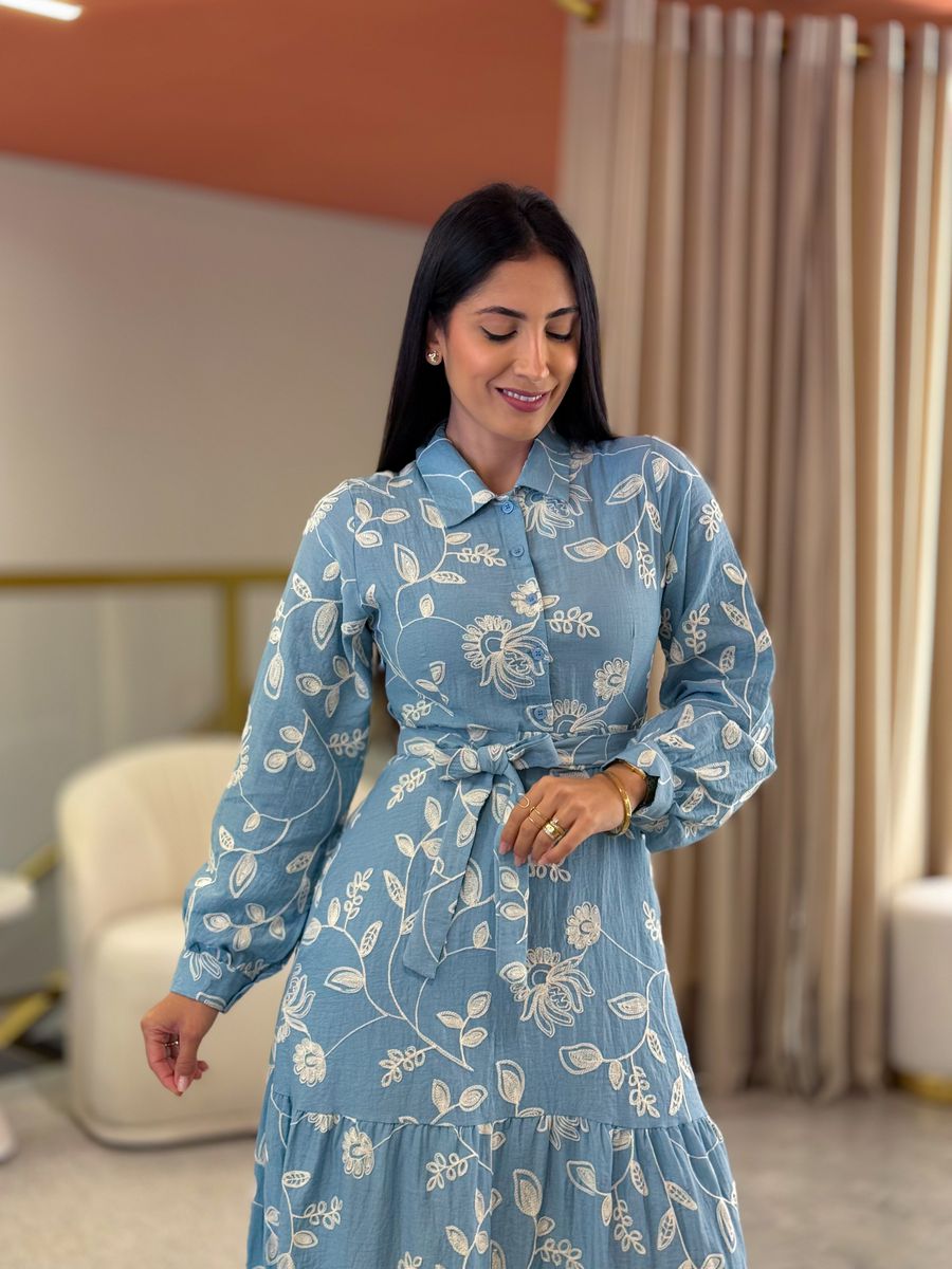 Vestido Valentina Azul Bebe