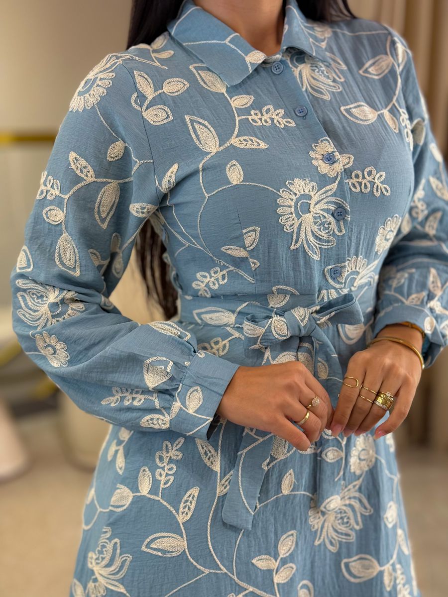 Vestido Valentina Azul Bebe