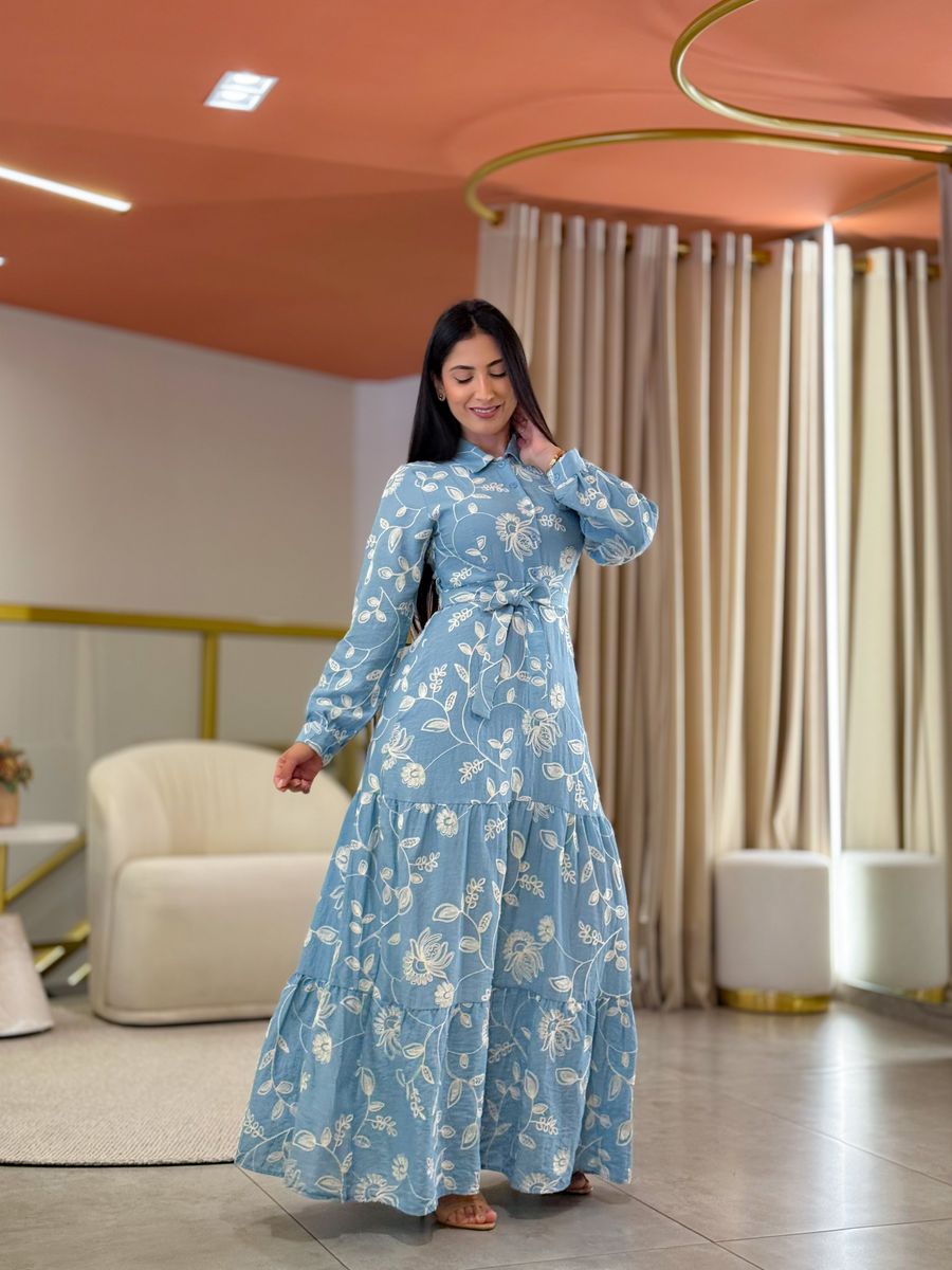 Vestido Valentina Azul Bebe