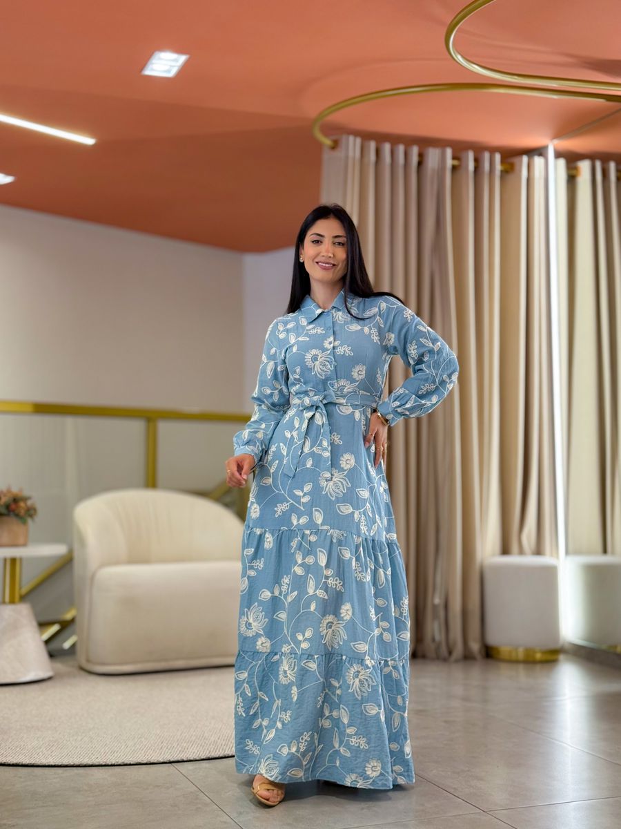 Vestido Valentina Azul Bebe