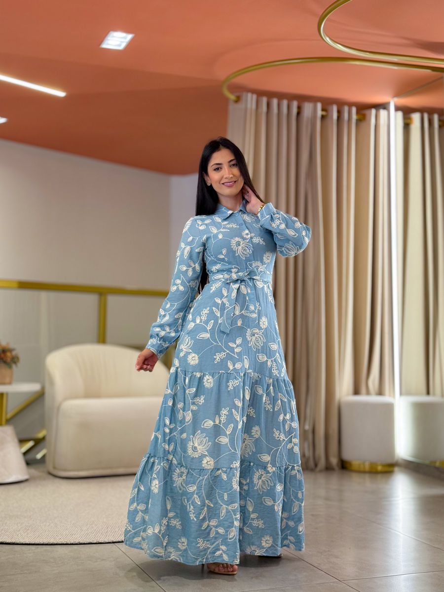 Vestido Valentina Azul Bebe