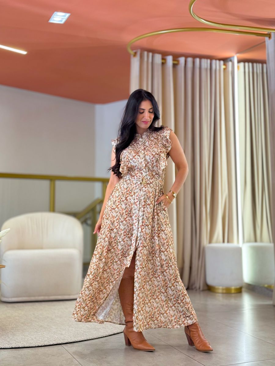 Vestido Mel Nude Floral