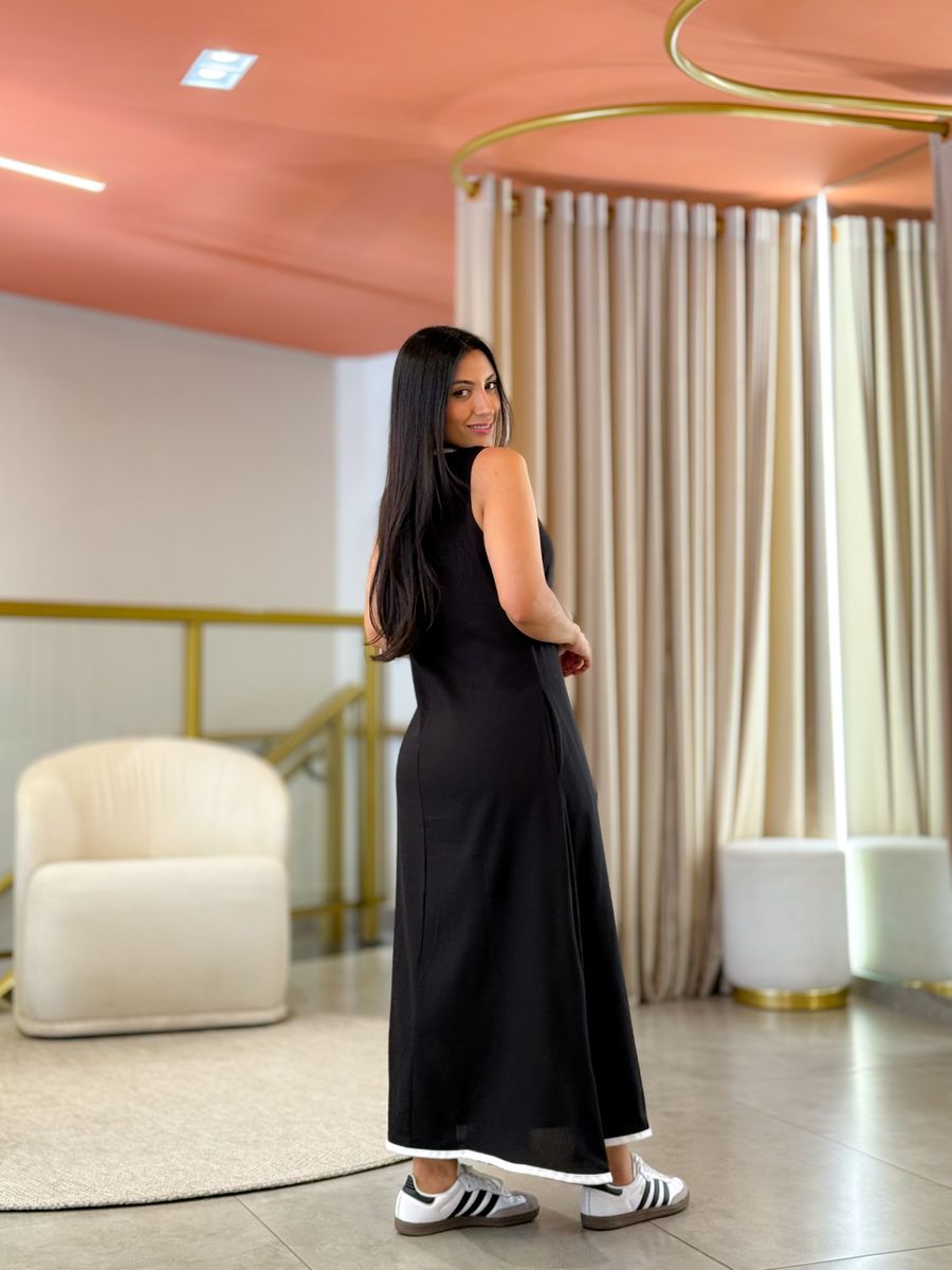 Vestido Lara Preto E Branco