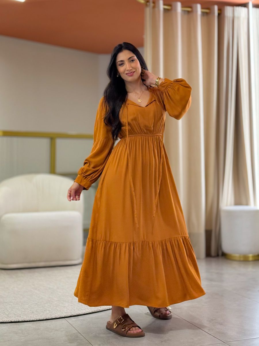 Vestido Taina Caramelo