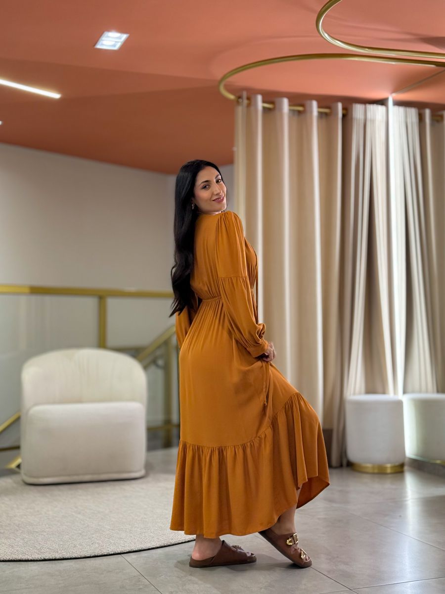 Vestido Taina Caramelo