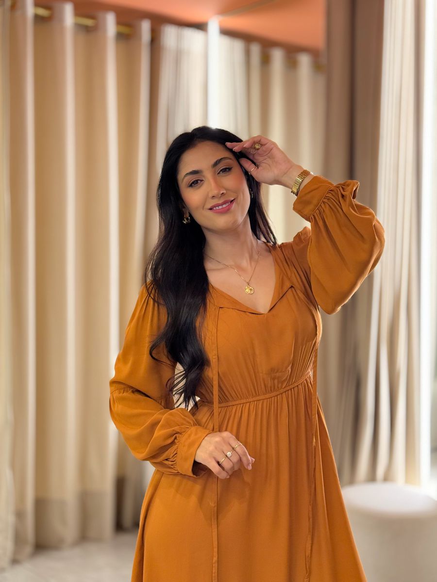 Vestido Taina Caramelo
