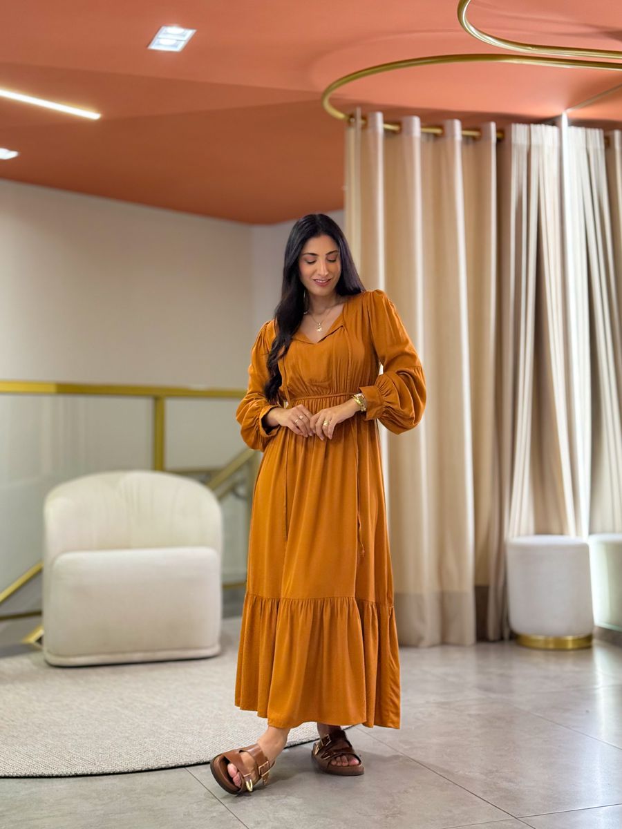 Vestido Taina Caramelo