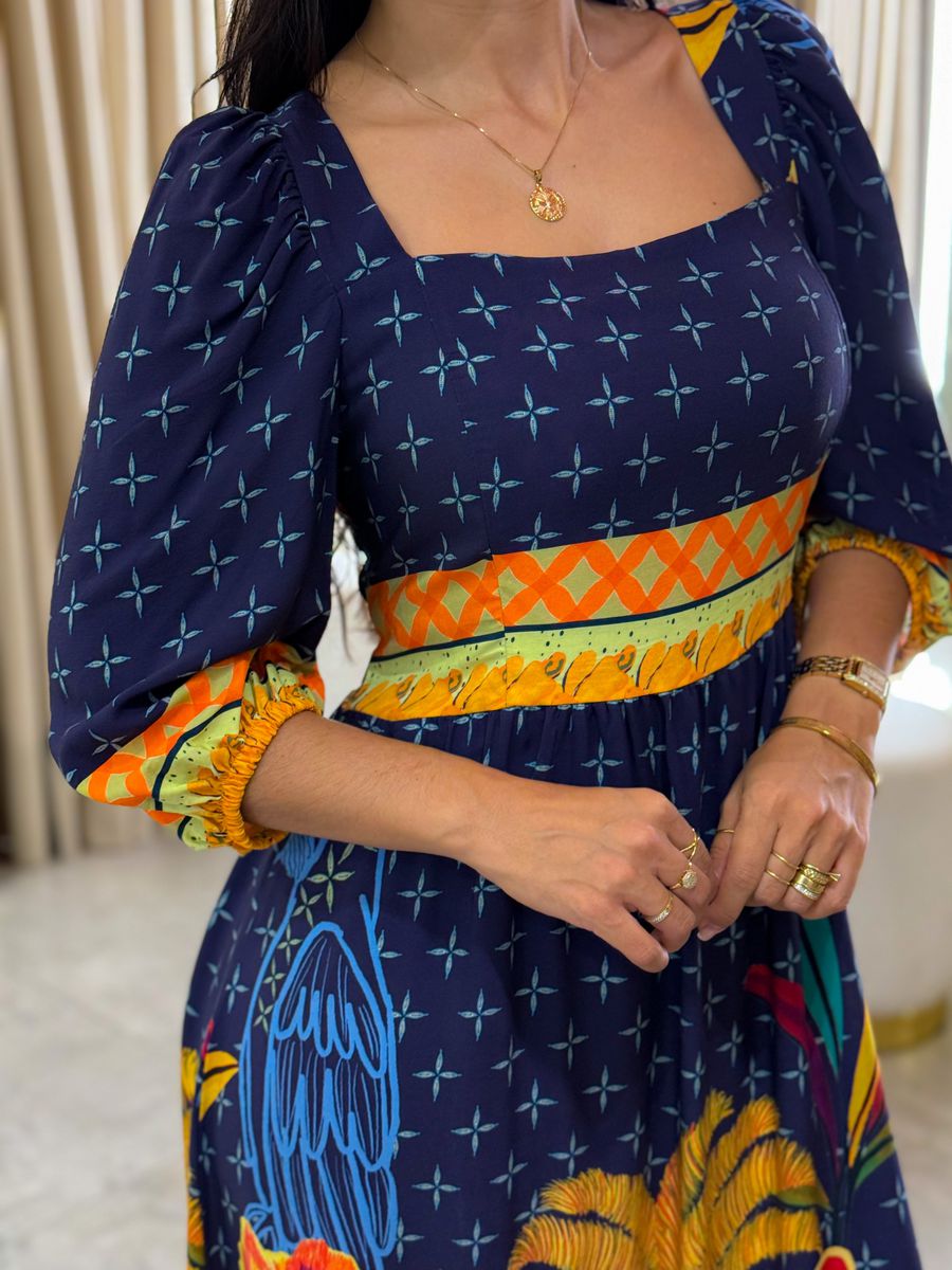 Vestido Clarice Azul Marinho Coqueiro