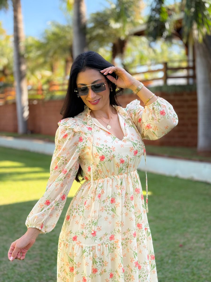 Vestido Julia Creme Floral 