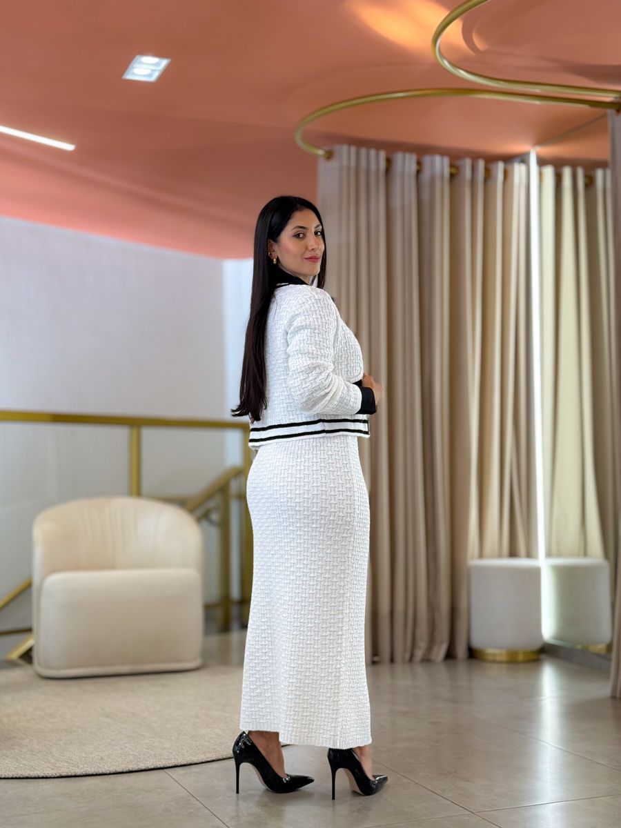 Conjunto Charlote Branco E Preto