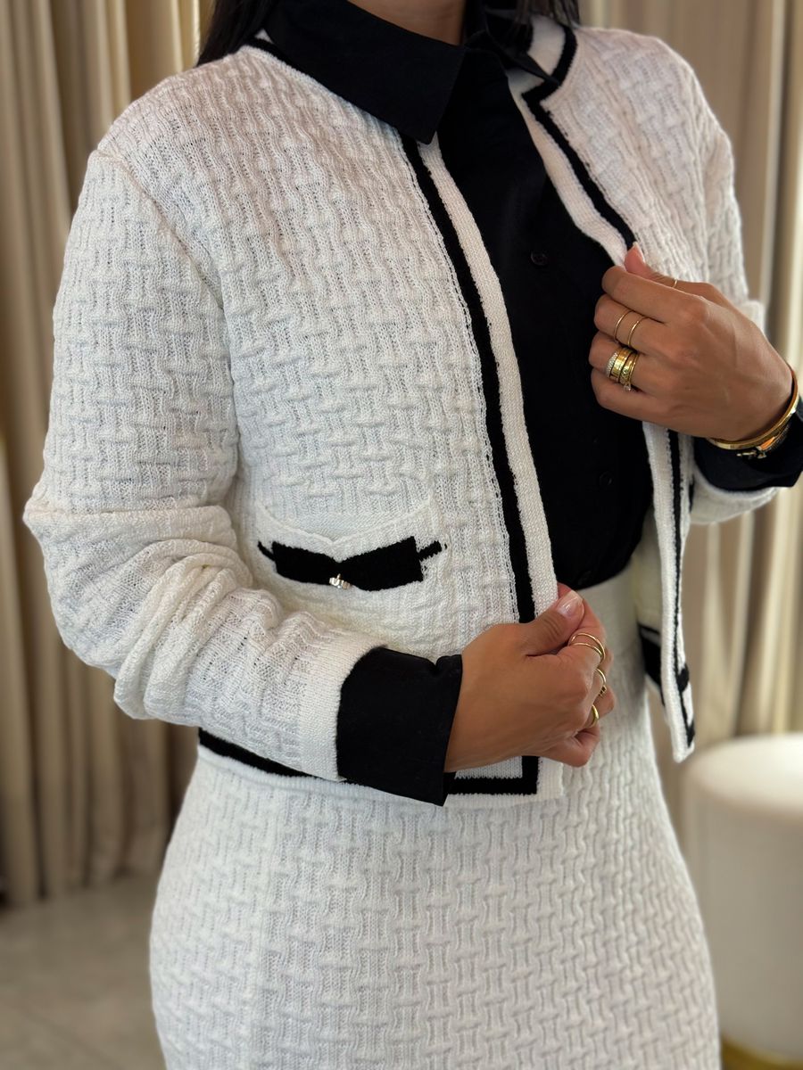 Conjunto Charlote Branco E Preto