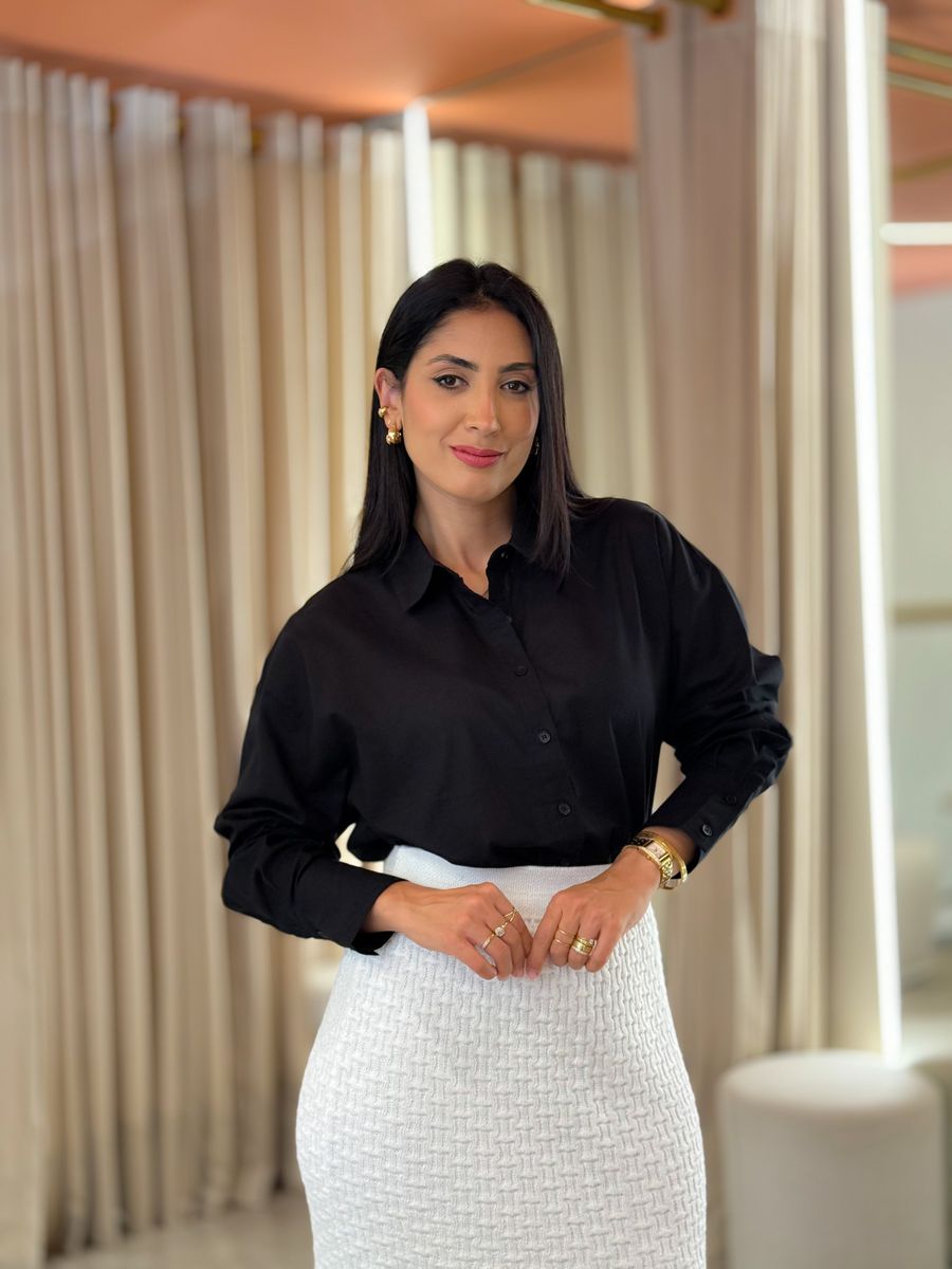 Conjunto Charlote Branco E Preto