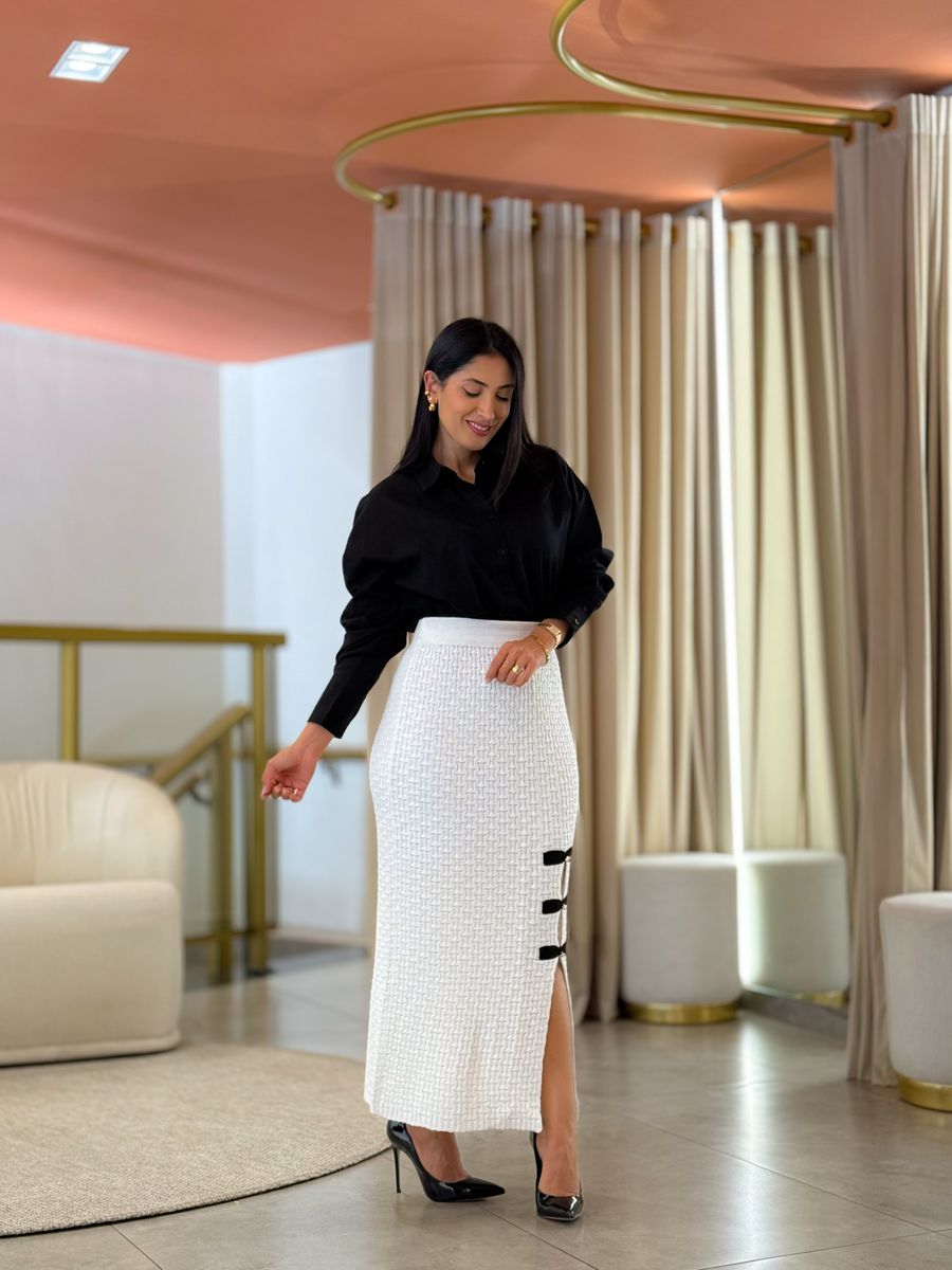 Conjunto Charlote Branco E Preto