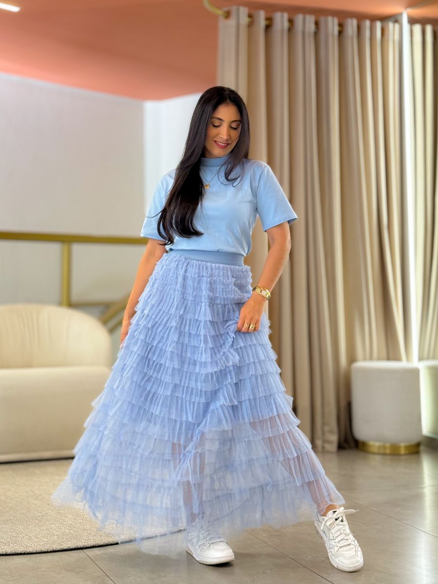 Saia Louise Azul Bebe