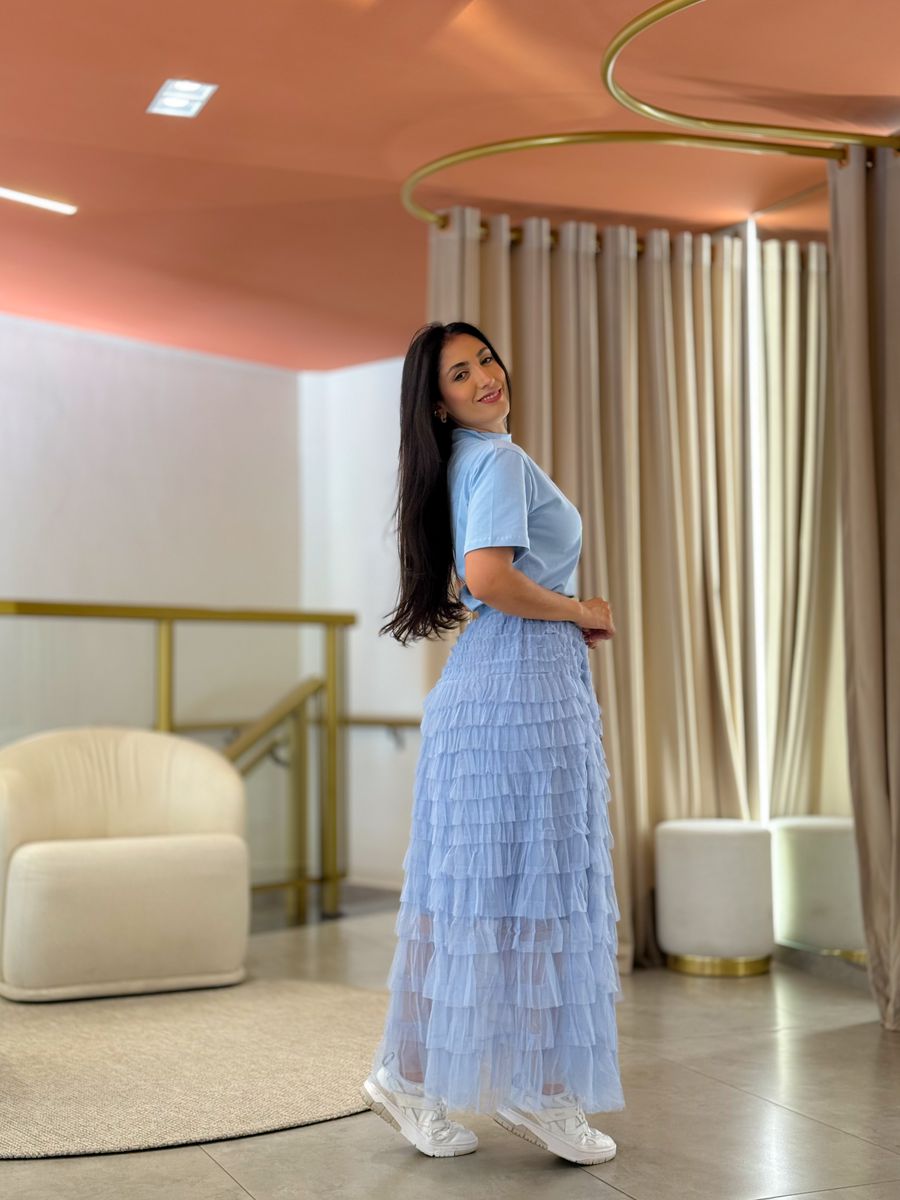 Saia Louise Azul Bebe