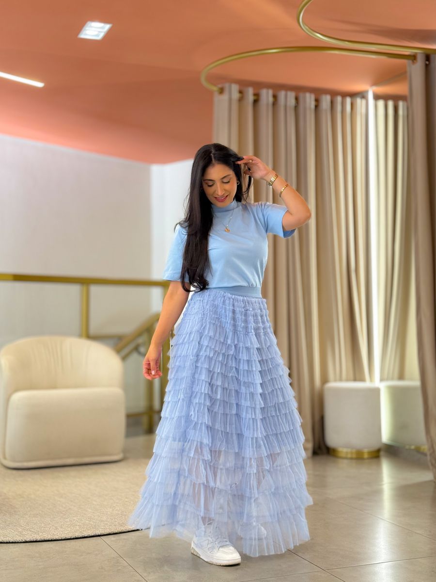 Saia Louise Azul Bebe