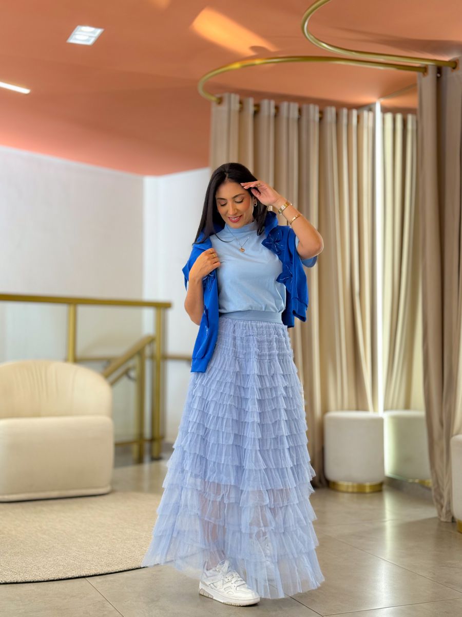 Saia Louise Azul Bebe