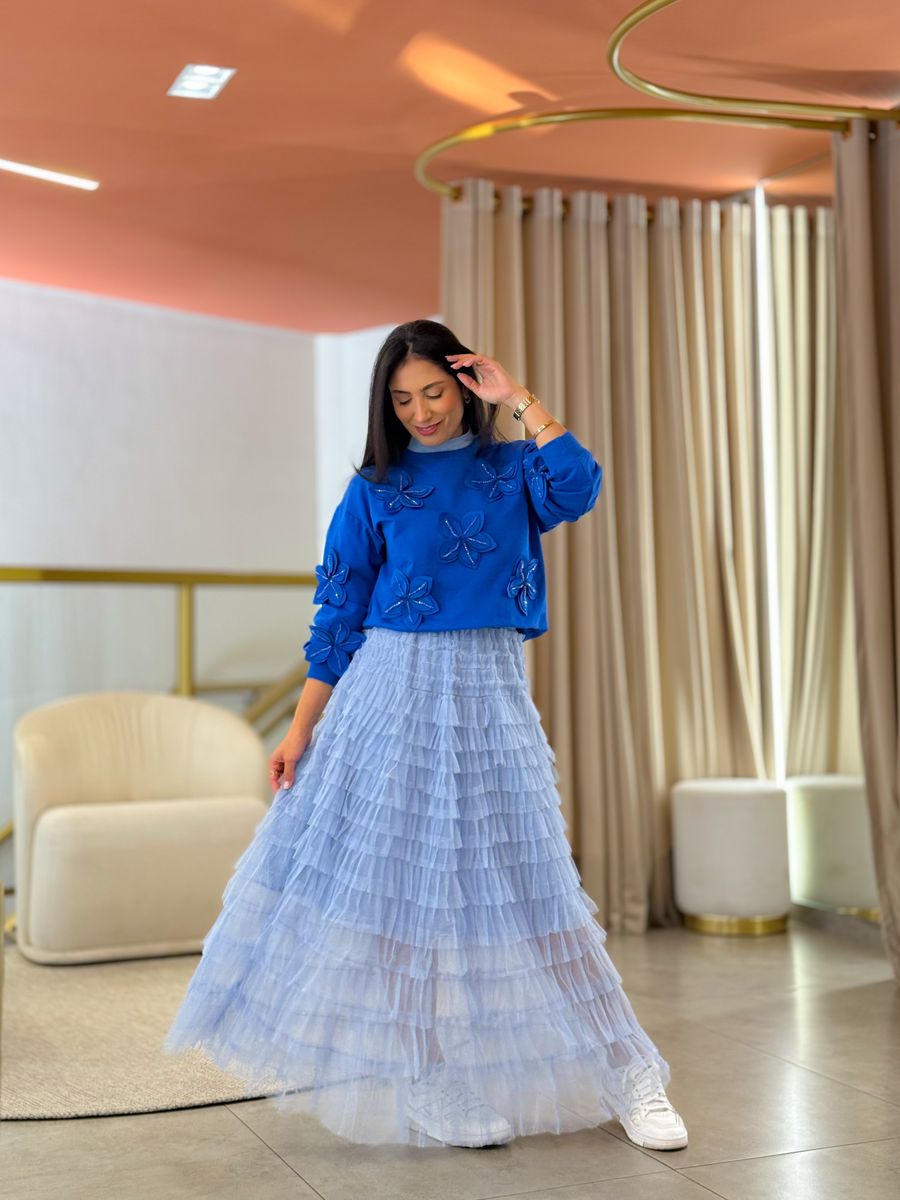 Saia Louise Azul Bebe