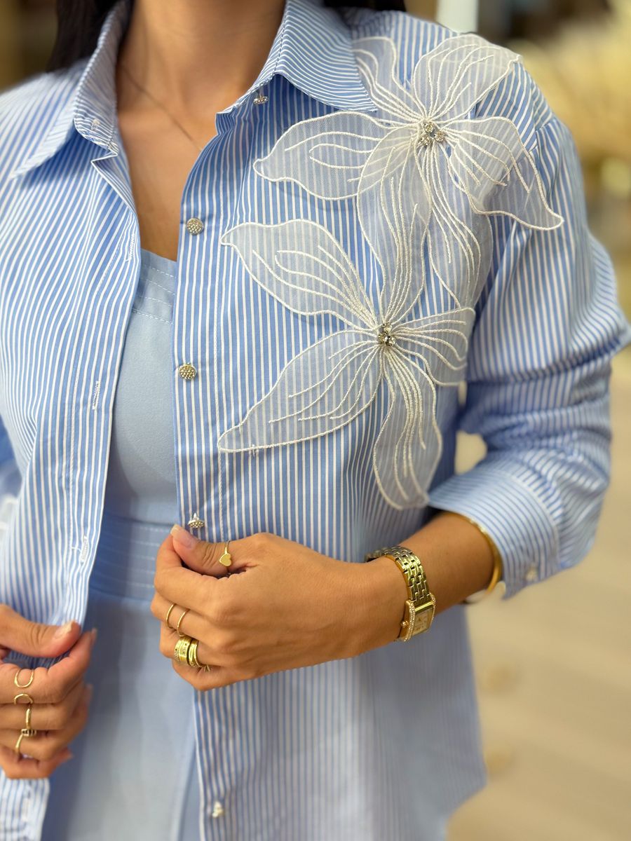 Camisa Penelope Azul Bebe