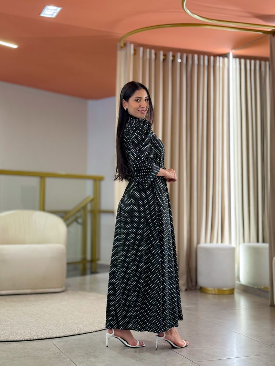 Vestido Rayssa Preto Poá