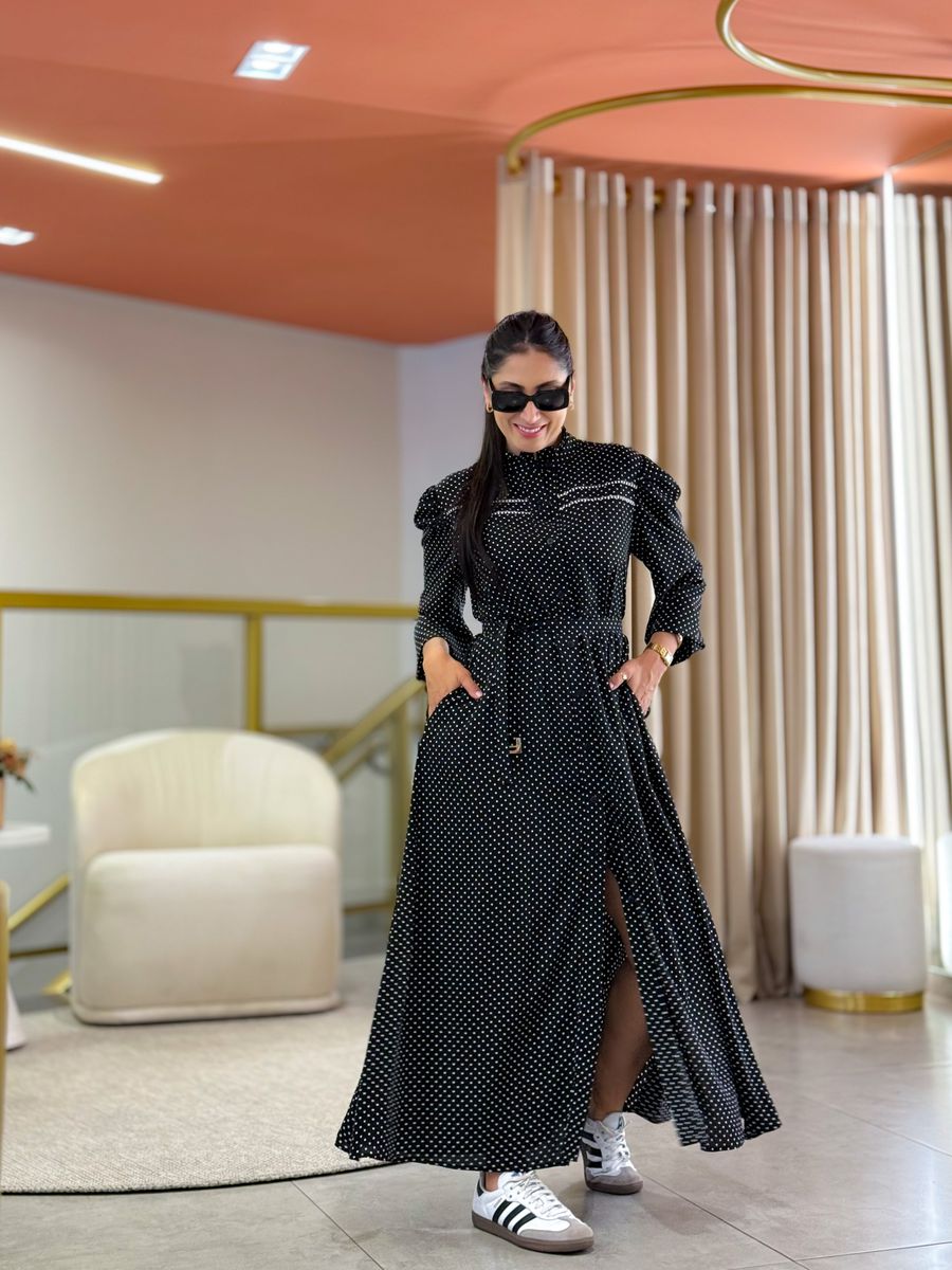 Vestido Rayssa Preto Poá