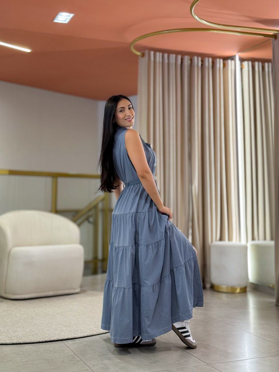 Vestido Isabel Azul Petroleo 