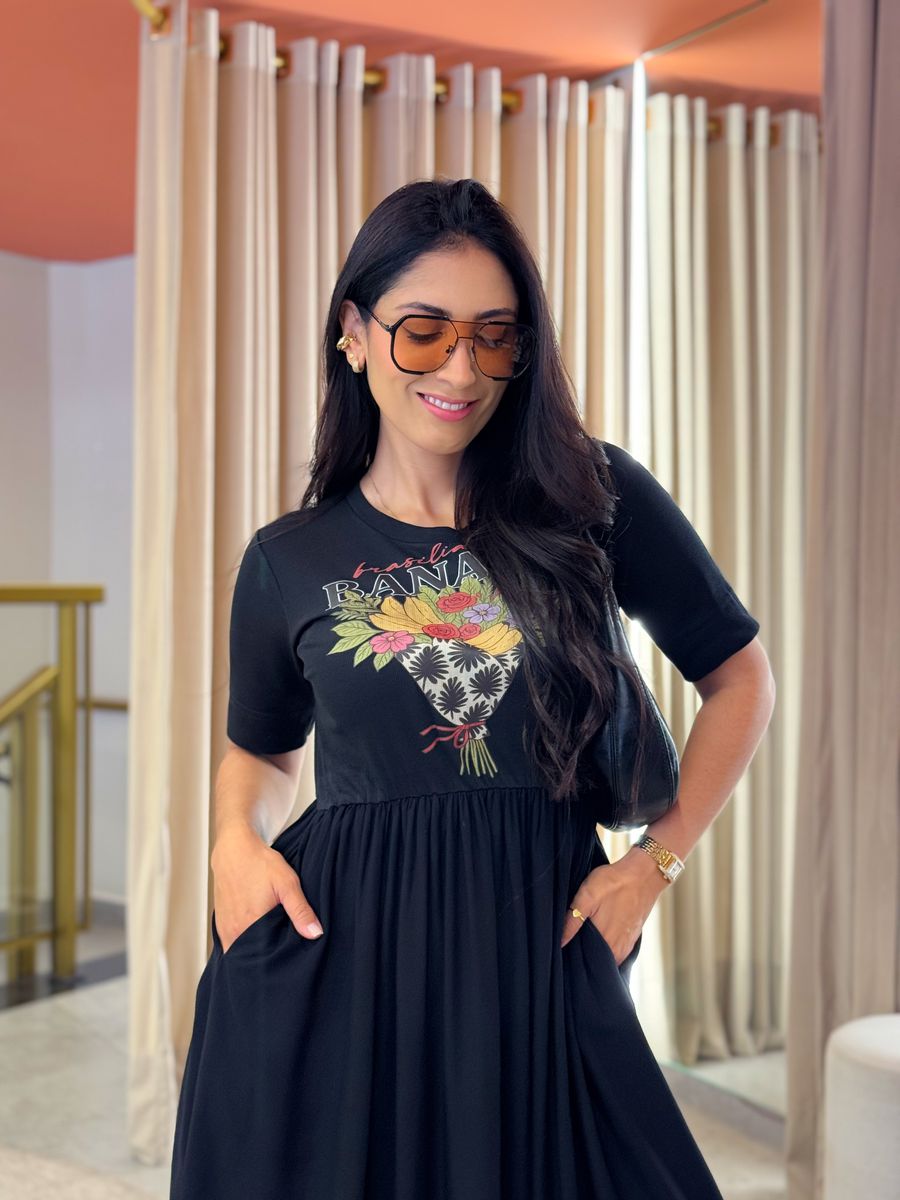 Vestido Kiara Preto Floral