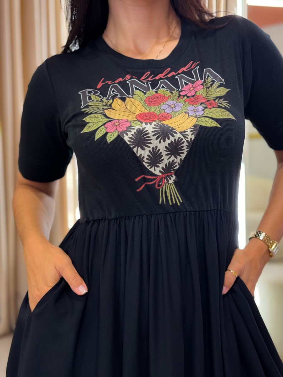 Vestido Kiara Preto Floral